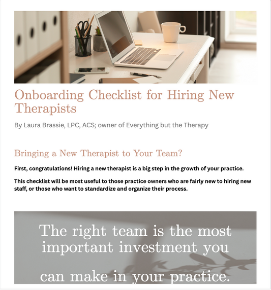 Onboarding Checklist for Hiring New Therapists